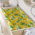 Yellow Spring Tulip Pattern Print Changing Pad Cover