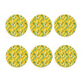 Yellow Spring Tulip Pattern Print Coaster Set