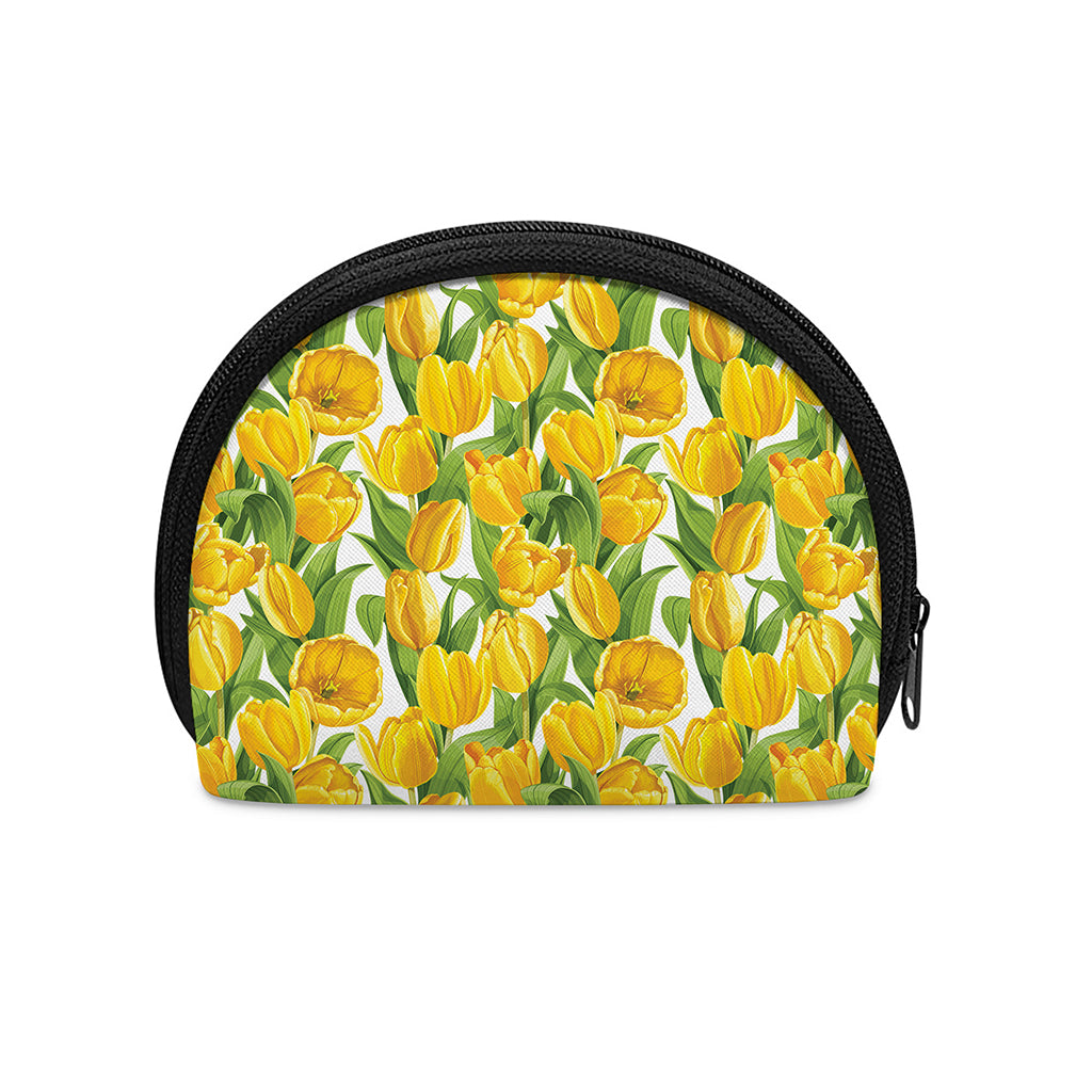 Yellow Spring Tulip Pattern Print Coin Purse
