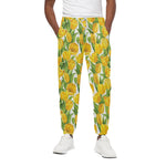 Yellow Spring Tulip Pattern Print Cotton Pants