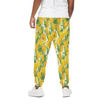 Yellow Spring Tulip Pattern Print Cotton Pants