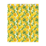 Yellow Spring Tulip Pattern Print Curtain
