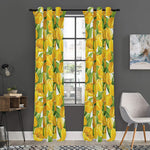 Yellow Spring Tulip Pattern Print Curtain