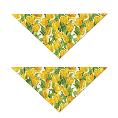 Yellow Spring Tulip Pattern Print Dog Bandana