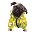 Yellow Spring Tulip Pattern Print Dog Zip Up Hoodie