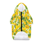 Yellow Spring Tulip Pattern Print Dog Zip Up Hoodie