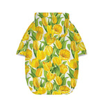 Yellow Spring Tulip Pattern Print Dog Zip Up Hoodie