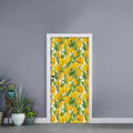 Yellow Spring Tulip Pattern Print Door Sticker
