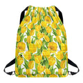 Yellow Spring Tulip Pattern Print Drawstring Backpack