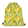 Yellow Spring Tulip Pattern Print Drawstring Bag