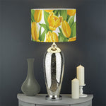 Yellow Spring Tulip Pattern Print Drum Lamp Shade