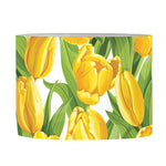 Yellow Spring Tulip Pattern Print Drum Lamp Shade