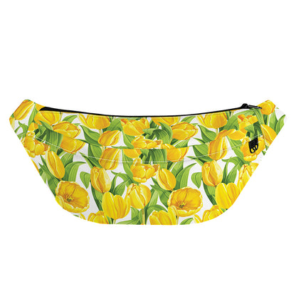 Yellow Spring Tulip Pattern Print Fanny Pack