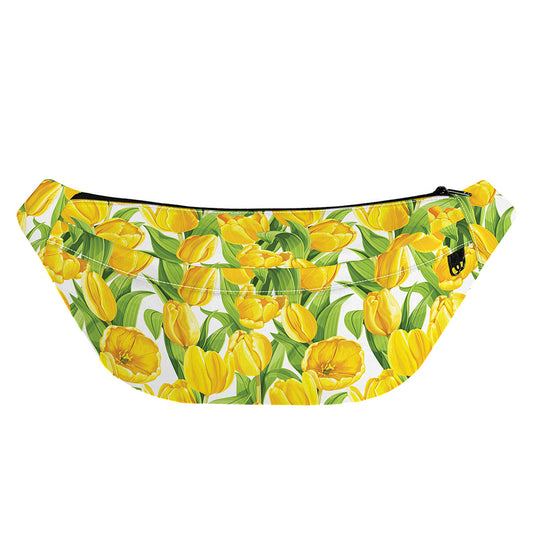 Yellow Spring Tulip Pattern Print Fanny Pack