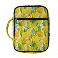 Yellow Spring Tulip Pattern Print Front Pocket Bible Bag