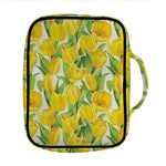 Yellow Spring Tulip Pattern Print Front Pocket Bible Bag