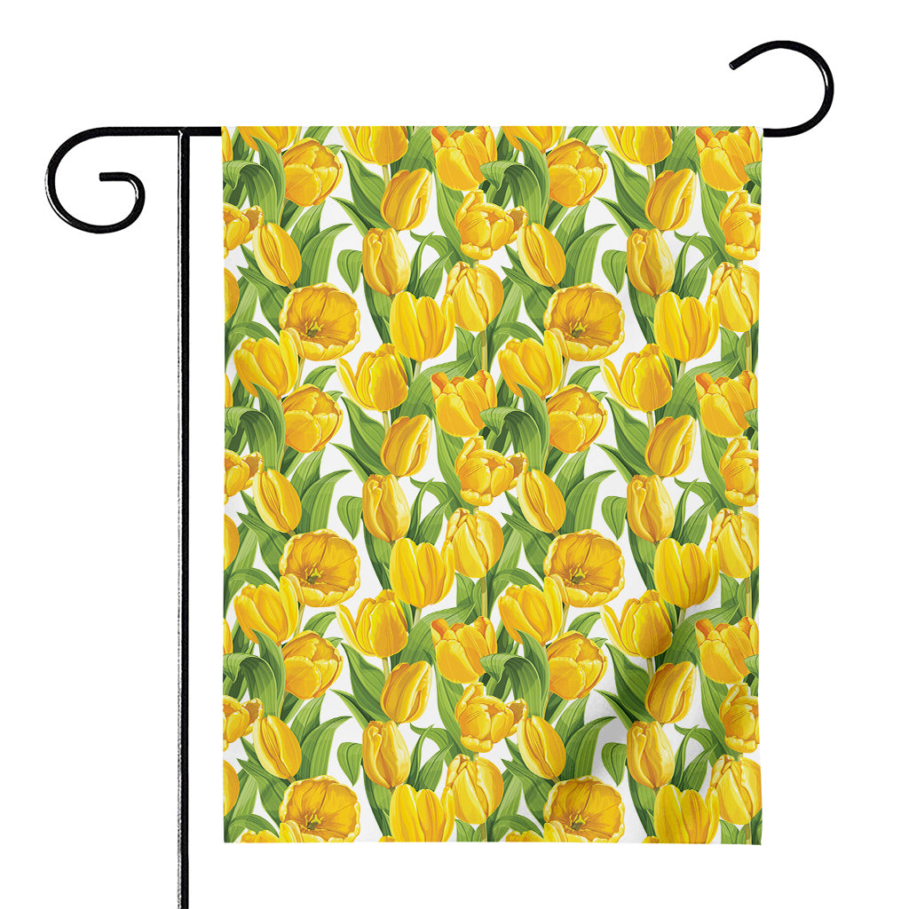 Yellow Spring Tulip Pattern Print House Flag