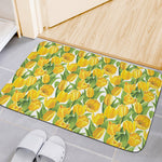 Yellow Spring Tulip Pattern Print Indoor Door Mat