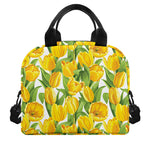 Yellow Spring Tulip Pattern Print Insulated Lunch Bag