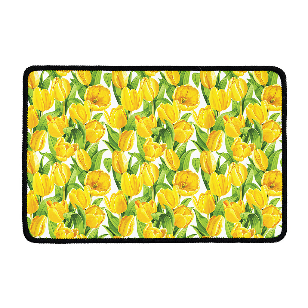 Yellow Spring Tulip Pattern Print Kitchen Mat