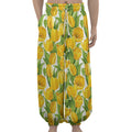 Yellow Spring Tulip Pattern Print Lantern Pants