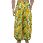 Yellow Spring Tulip Pattern Print Lantern Pants