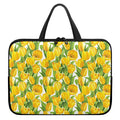 Yellow Spring Tulip Pattern Print Laptop Sleeve With Handle
