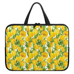 Yellow Spring Tulip Pattern Print Laptop Sleeve With Handle