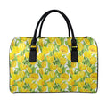 Yellow Spring Tulip Pattern Print Leather Duffel Bag