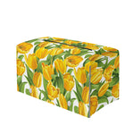 Yellow Spring Tulip Pattern Print Leather Tissue Box Cover