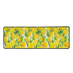 Yellow Spring Tulip Pattern Print Long Kitchen Mat