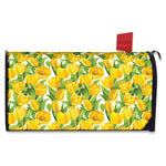 Yellow Spring Tulip Pattern Print Mailbox Cover
