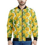 Yellow Spring Tulip Pattern Print Men's Bomber Jacket