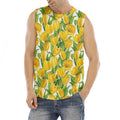 Yellow Spring Tulip Pattern Print Men's Fitness Tank Top