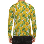 Yellow Spring Tulip Pattern Print Men's Long Sleeve Rash Guard