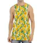 Yellow Spring Tulip Pattern Print Men's Muscle Tank Top