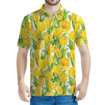 Yellow Spring Tulip Pattern Print Men's Polo Shirt