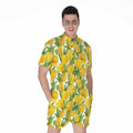 Yellow Spring Tulip Pattern Print Men's Romper