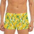Yellow Spring Tulip Pattern Print Men's Short Boxer Briefs