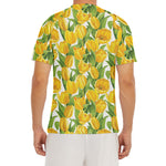 Yellow Spring Tulip Pattern Print Men's Short Sleeve Rash Guard