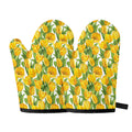 Yellow Spring Tulip Pattern Print Oven Mitts