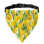 Yellow Spring Tulip Pattern Print Over The Collar Dog Bandana
