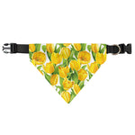Yellow Spring Tulip Pattern Print Over The Collar Dog Bandana