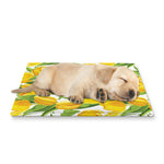 Yellow Spring Tulip Pattern Print Pet Cooling Mat Cover