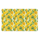 Yellow Spring Tulip Pattern Print Polyester Doormat