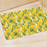 Yellow Spring Tulip Pattern Print Polyester Doormat
