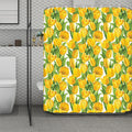 Yellow Spring Tulip Pattern Print Polyester Shower Curtain