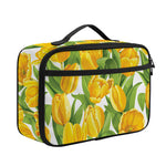 Yellow Spring Tulip Pattern Print Portable Lunch Bag