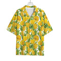Yellow Spring Tulip Pattern Print Rayon Hawaiian Shirt