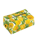 Yellow Spring Tulip Pattern Print Rectangle Tissue Box Cover